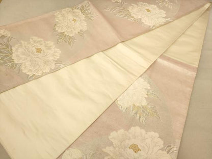 平和屋着物◎六通柄袋帯　唐織　草花文　金銀糸　正絹　逸品　AABB9193dt