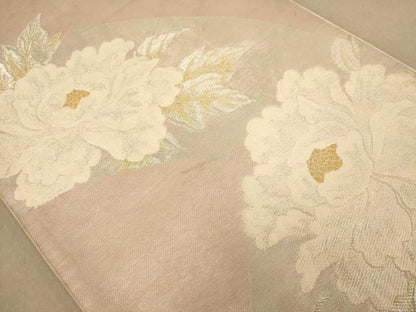 平和屋着物◎六通柄袋帯　唐織　草花文　金銀糸　正絹　逸品　AABB9193dt