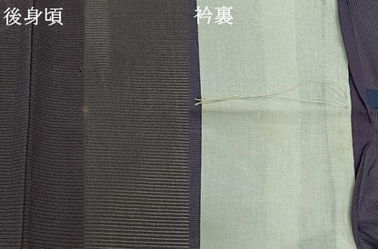 平和屋着物＊夏物 色無地 絽 流水地紋 深紫色 正絹 逸品 AABB9202jh