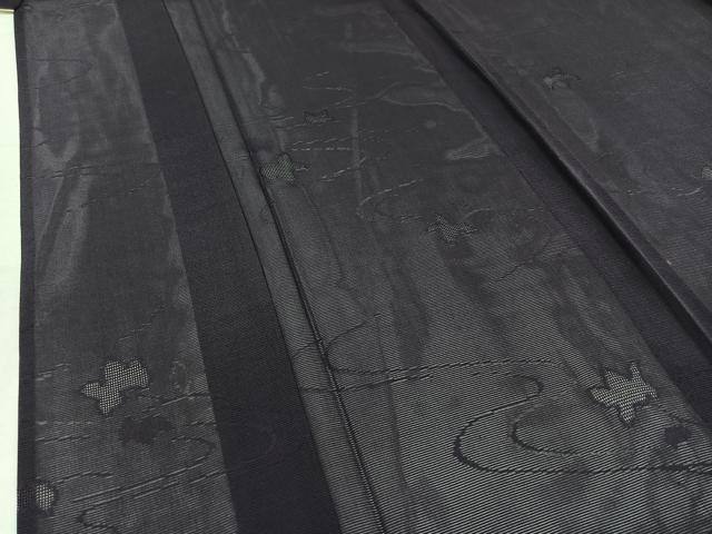 平和屋着物＊夏物 色無地 絽 流水地紋 深紫色 正絹 逸品 AABB9202jh
