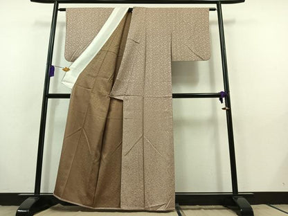 平和屋着物▽上質な小紋　単衣　流水文　正絹　逸品　AABK4520ck