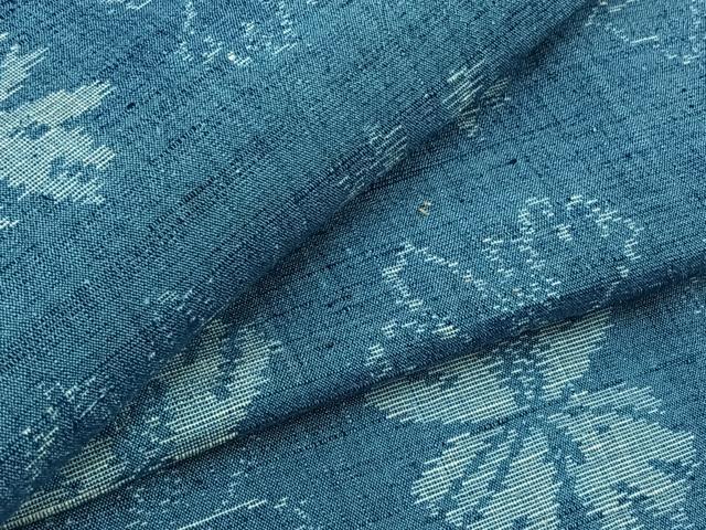 平和屋着物▽上質な紬 単衣 花尽くし文 正絹 逸品 AABB9206jh