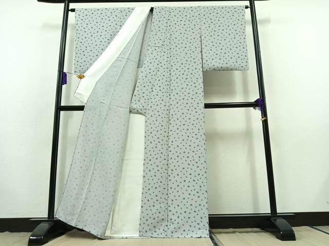 平和屋着物▽上質な小紋 単衣 文字文 正絹 逸品 AABB9208jh