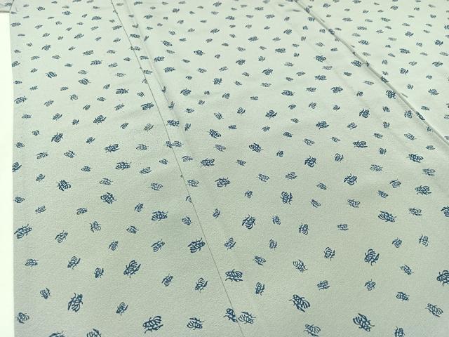 平和屋着物▽上質な小紋 単衣 文字文 正絹 逸品 AABB9208jh