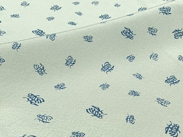 平和屋着物▽上質な小紋 単衣 文字文 正絹 逸品 AABB9208jh