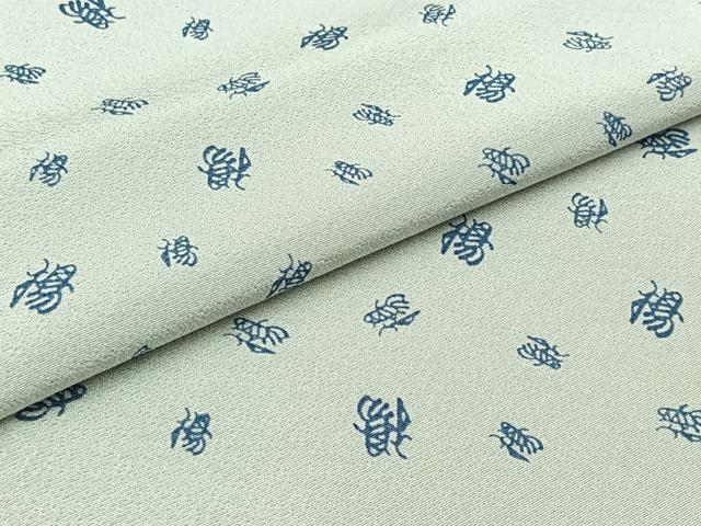 平和屋着物▽上質な小紋 単衣 文字文 正絹 逸品 AABB9208jh