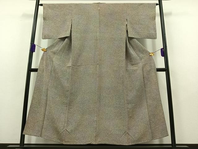 平和屋着物▽上質な小紋　単衣　霞文　鬼しぼ縮緬　正絹　逸品　AABB9212jh