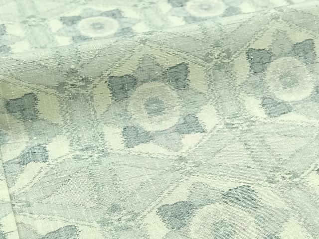 平和屋着物▽上質な紬 単衣 亀甲花文 正絹 逸品 AABB9213jh
