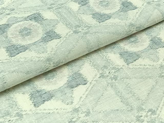 平和屋着物▽上質な紬 単衣 亀甲花文 正絹 逸品 AABB9213jh