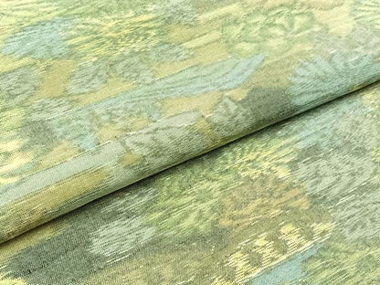 平和屋着物▽上質な紬　単衣　風景文　正絹　逸品　AABB9220jh