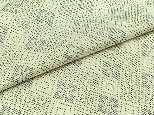平和屋着物▽本場大島紬 白大島 単衣 9マルキ 花菱文 正絹 逸品 AABB9223jh
