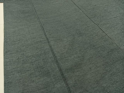 平和屋着物▽上質な紬 単衣 藍鼠色 正絹 逸品 AABB9224jh