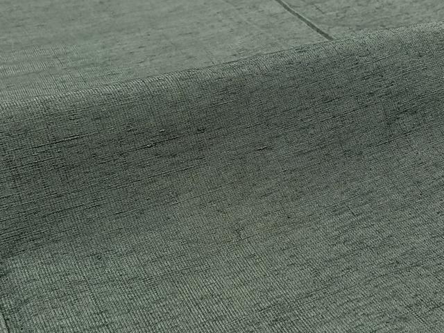 平和屋着物▽上質な紬 単衣 藍鼠色 正絹 逸品 AABB9224jh