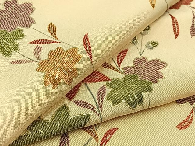 平和屋着物▽上質な小紋 単衣 風景花文 金銀彩 正絹 逸品 AABB9226jh