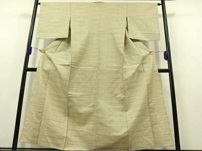 平和屋着物▽紬 単衣 幾何学文様 AABB9227jh