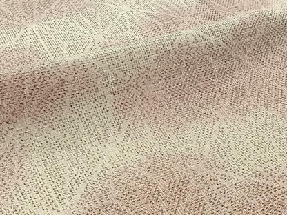 平和屋着物▽上質な紬　単衣　麻の葉文様　正絹　逸品　AABB9231jh
