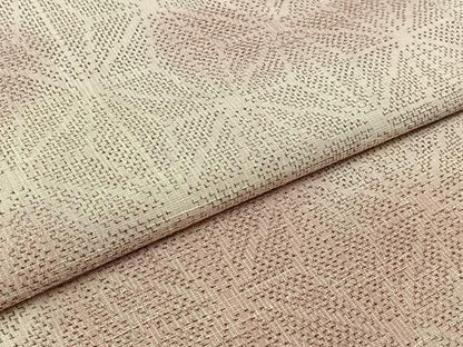 平和屋着物▽上質な紬　単衣　麻の葉文様　正絹　逸品　AABB9231jh