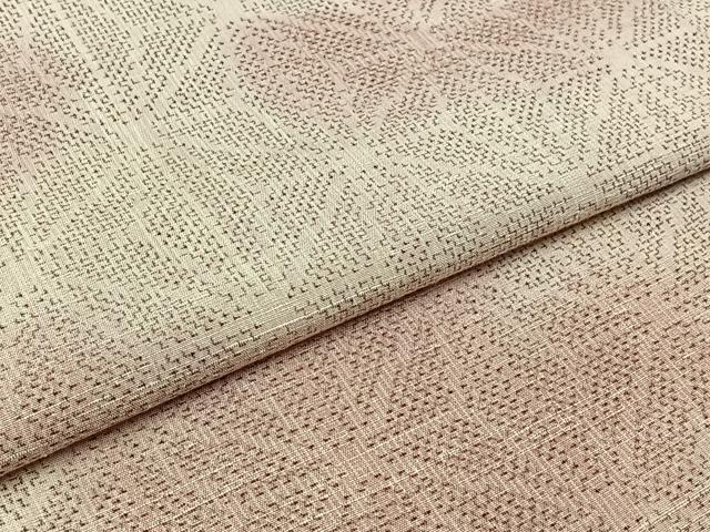 平和屋着物▽上質な紬　単衣　麻の葉文様　正絹　逸品　AABB9231jh