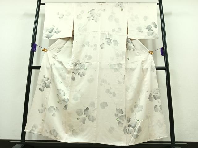 平和屋着物▽上質な小紋 単衣 手描き 南天文 正絹 逸品 AABB9236jh