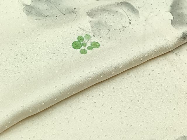 平和屋着物▽上質な小紋 単衣 手描き 南天文 正絹 逸品 AABB9236jh