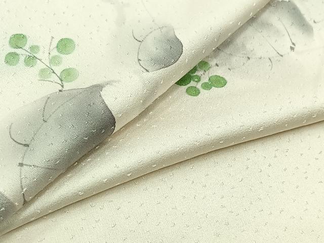 平和屋着物▽上質な小紋 単衣 手描き 南天文 正絹 逸品 AABB9236jh