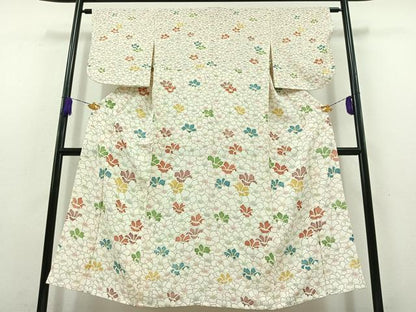 平和屋着物▽訪問着　単衣　花尽くし文　金彩　正絹　逸品　AABB9237jh