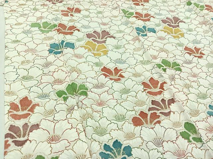 平和屋着物▽訪問着　単衣　花尽くし文　金彩　正絹　逸品　AABB9237jh