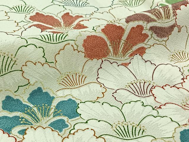 平和屋着物▽訪問着　単衣　花尽くし文　金彩　正絹　逸品　AABB9237jh