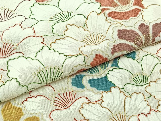 平和屋着物▽訪問着　単衣　花尽くし文　金彩　正絹　逸品　AABB9237jh