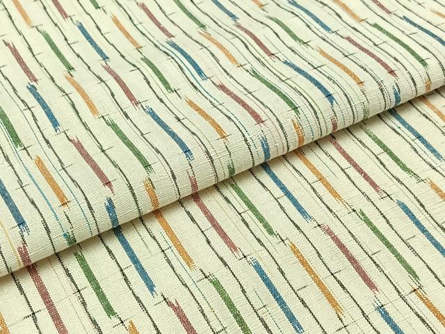 平和屋着物▽上質な紬 単衣 縞 正絹 逸品 AABB9238jh