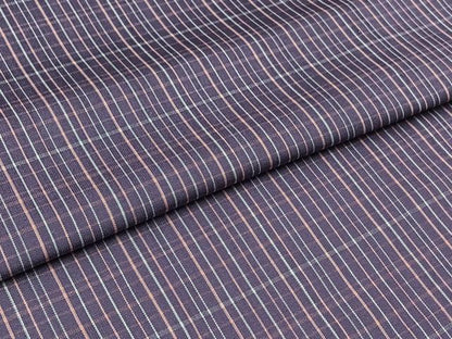 平和屋着物▽上質な紬　単衣　格子　正絹　逸品　AABB9239jh