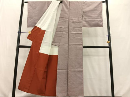 平和屋着物■お召　十字絣　正絹　逸品　AABB9243oa