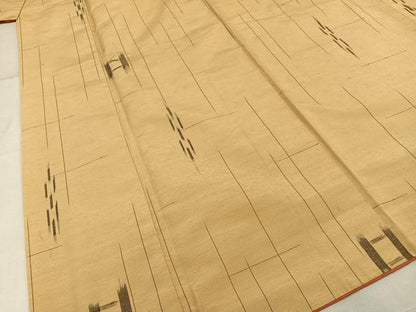 平和屋着物■上質な紬　幾何学文様　正絹　逸品　AABB9362mf