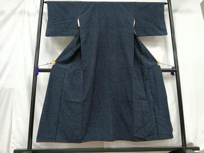 平和屋着物■上質な紬　幾何学草花文　正絹　逸品　AABB9481mf