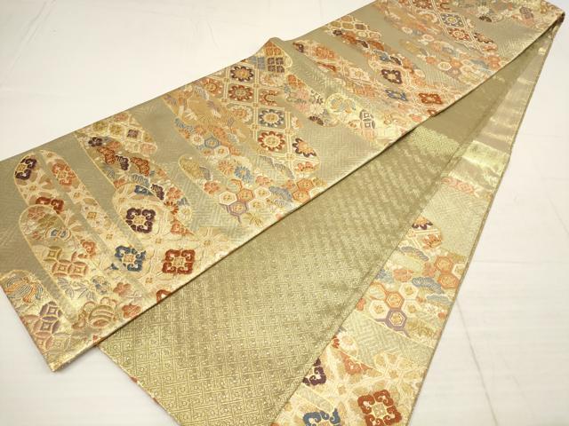 平和屋着物▼佐賀錦　六通柄袋帯　松竹梅　霞花文　金糸　正絹　逸品　AABB9576wj