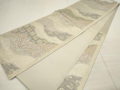 平和屋着物▼六通柄袋帯　道長名物裂文　箔鳳綴　金銀糸　正絹　逸品　AABB9784wj