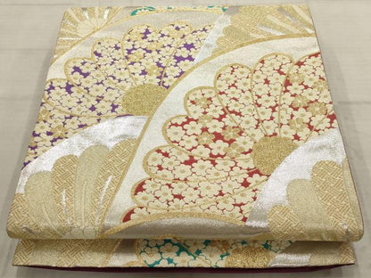 平和屋着物▼六通柄袋帯 織善 花尽くし 金銀糸 AABB9953wj