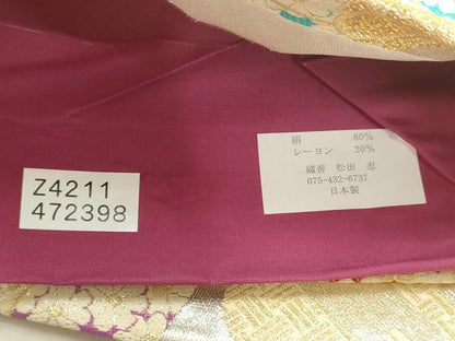 平和屋着物▼六通柄袋帯 織善 花尽くし 金銀糸 AABB9953wj