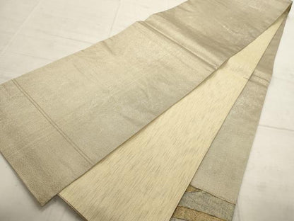 平和屋着物▼太鼓柄袋帯　幾何学文様　金通し地　正絹　逸品　AABB9965wj