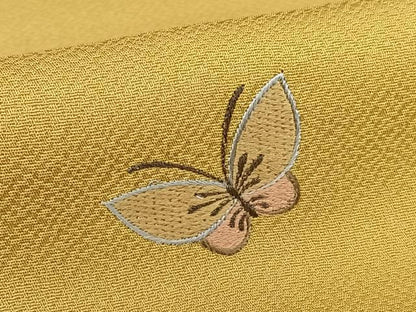 平和屋着物●訪問着 刺繍 花蝶文 正絹 逸品 AABC0005zg