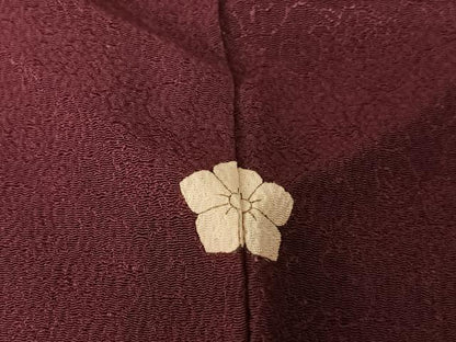 平和屋着物●上質な色無地　花唐草地紋　烏羽色　正絹　逸品　AABC0008zg