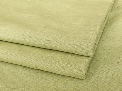 平和屋着物●上質な紬　色無地　根岸色　正絹　逸品　AABC0019zg