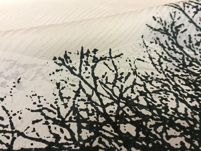 平和屋着物●日展作家　山本唯与志　レリーフ染　訪問着　遠山重ね樹林文　鈴乃屋扱い　正絹　逸品　AABC0021zg