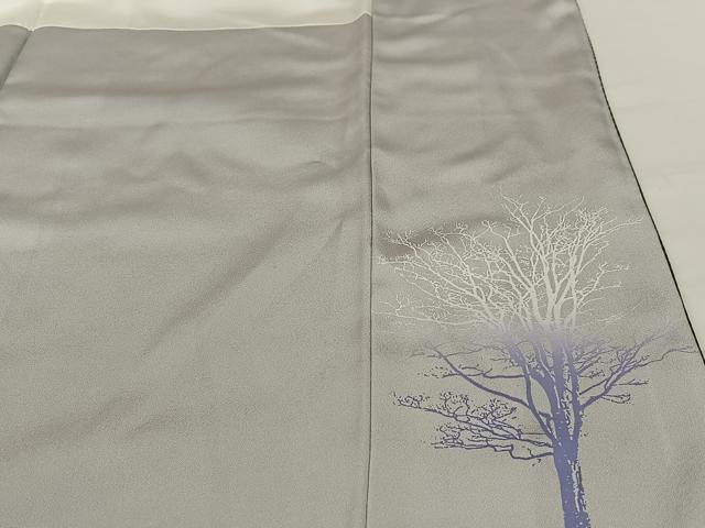 平和屋着物●日展作家　山本唯与志　レリーフ染　訪問着　遠山重ね樹林文　鈴乃屋扱い　正絹　逸品　AABC0021zg