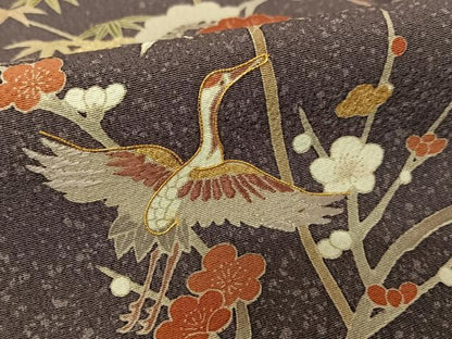 平和屋着物●訪問着　友禅　駒刺繍　松竹梅飛鶴文　暈し染め　金彩　正絹　逸品　AABC0024zg