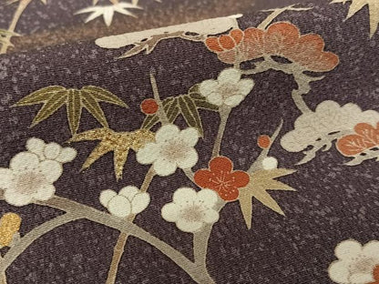 平和屋着物●訪問着　友禅　駒刺繍　松竹梅飛鶴文　暈し染め　金彩　正絹　逸品　AABC0024zg