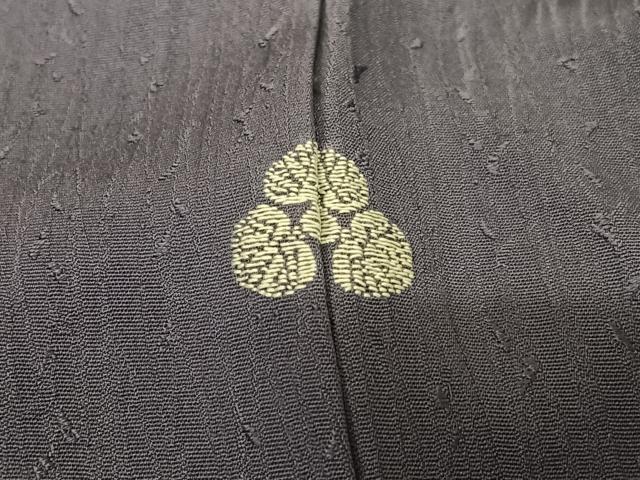 平和屋着物●上質な色無地　舞花地紋　深紫色　正絹　逸品　AABC0030zg
