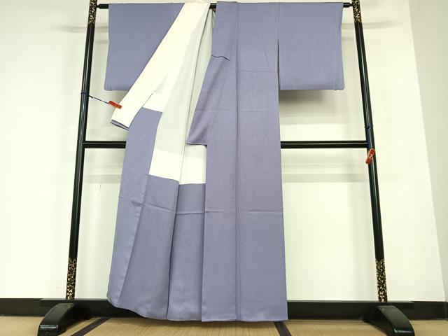 平和屋着物●上質な色無地　作家物　紫苑色　正絹　逸品　AABC0040zg