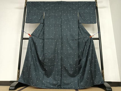 平和屋着物●本場大島紬　一元7マルキ　草花間道　正絹　逸品　未使用　AABC0042zg
