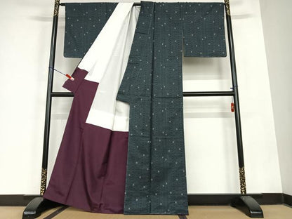 平和屋着物●本場大島紬　一元7マルキ　草花間道　正絹　逸品　未使用　AABC0042zg